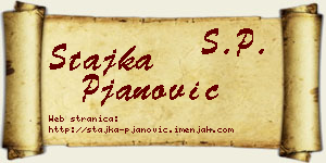 Stajka Pjanović vizit kartica